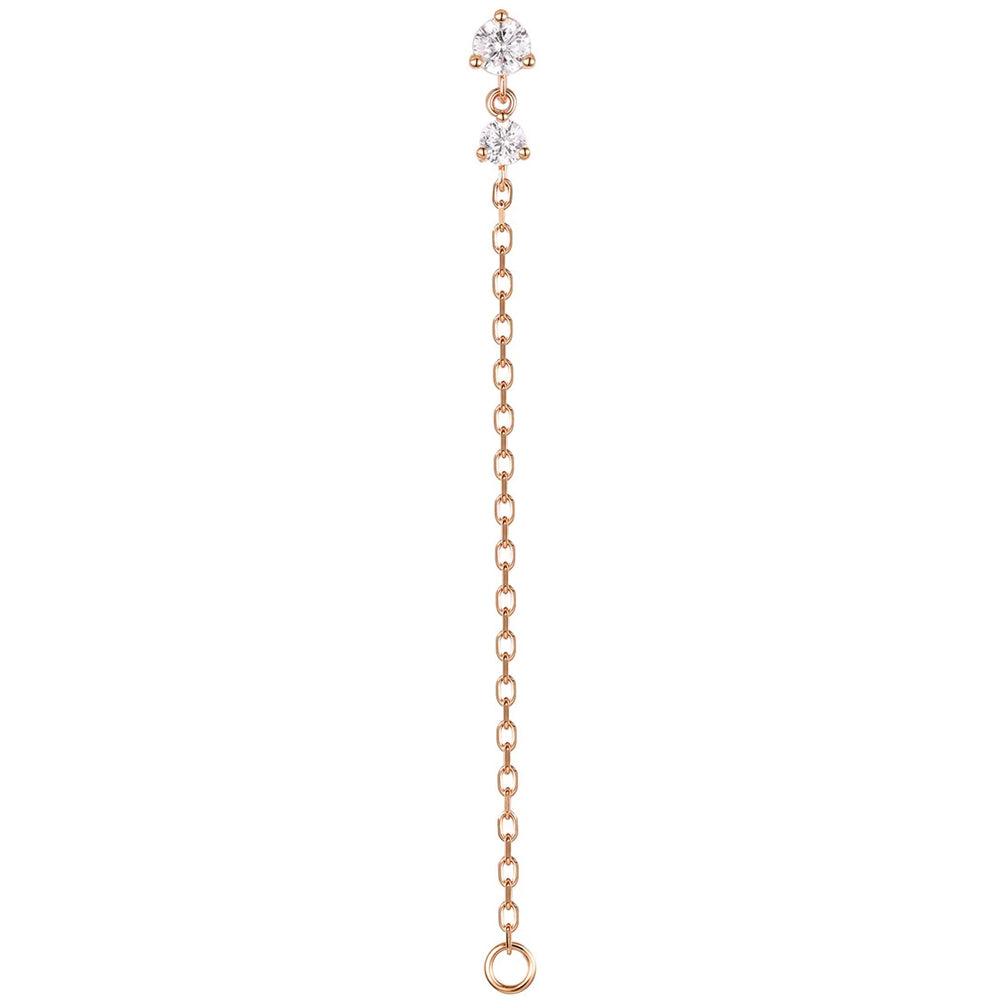 threadless: "Spark" Chain Attachment End in Gold with CZ's