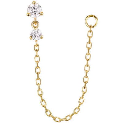 threadless: "Spark" Chain Attachment End in Gold with CZ's