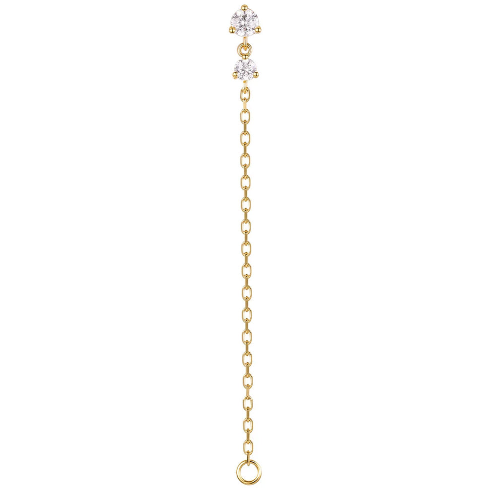 threadless: "Spark" Chain Attachment End in Gold with CZ's