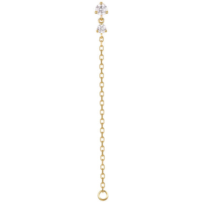 threadless: "Spark" Chain Attachment End in Gold with CZ's