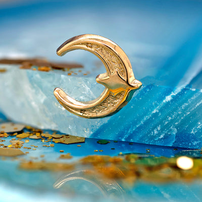 threadless: Crescent Moon & Star End in Gold