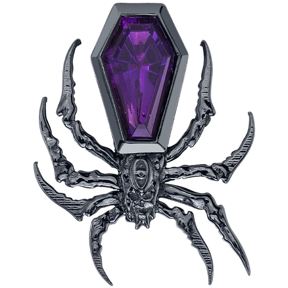 "Street Tombs" Threaded End in Black Rhodium - Gold with Amethyst