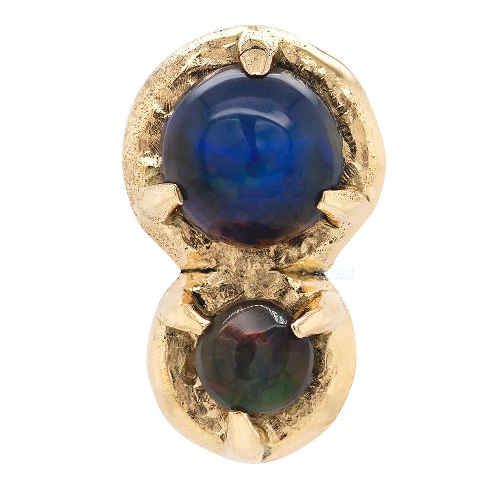 threadless: Dual Opal Cabochon End in Gold