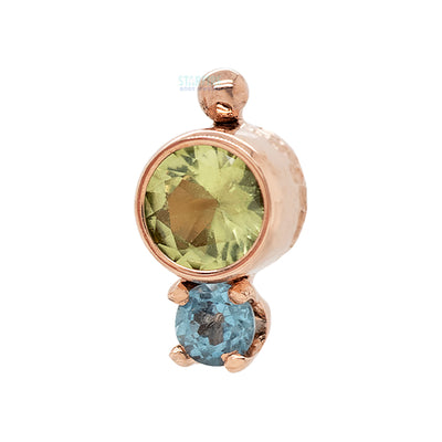 threadless: Double Gem End in Gold with Peridot & London Blue Topaz