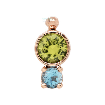 threadless: Double Gem End in Gold with Peridot & London Blue Topaz