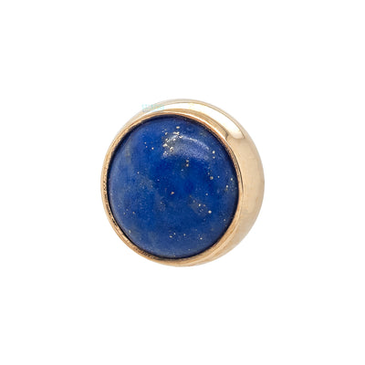 threadless: Bezel-Set End in Gold with Lapis Lazuli Cabochon