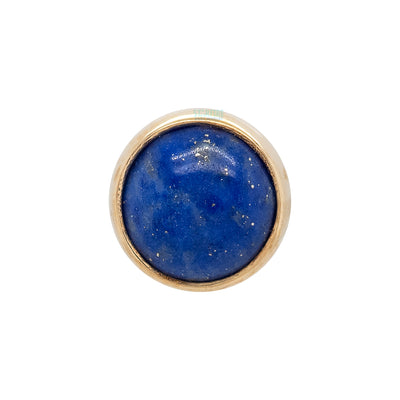 threadless: Bezel-Set End in Gold with Lapis Lazuli Cabochon