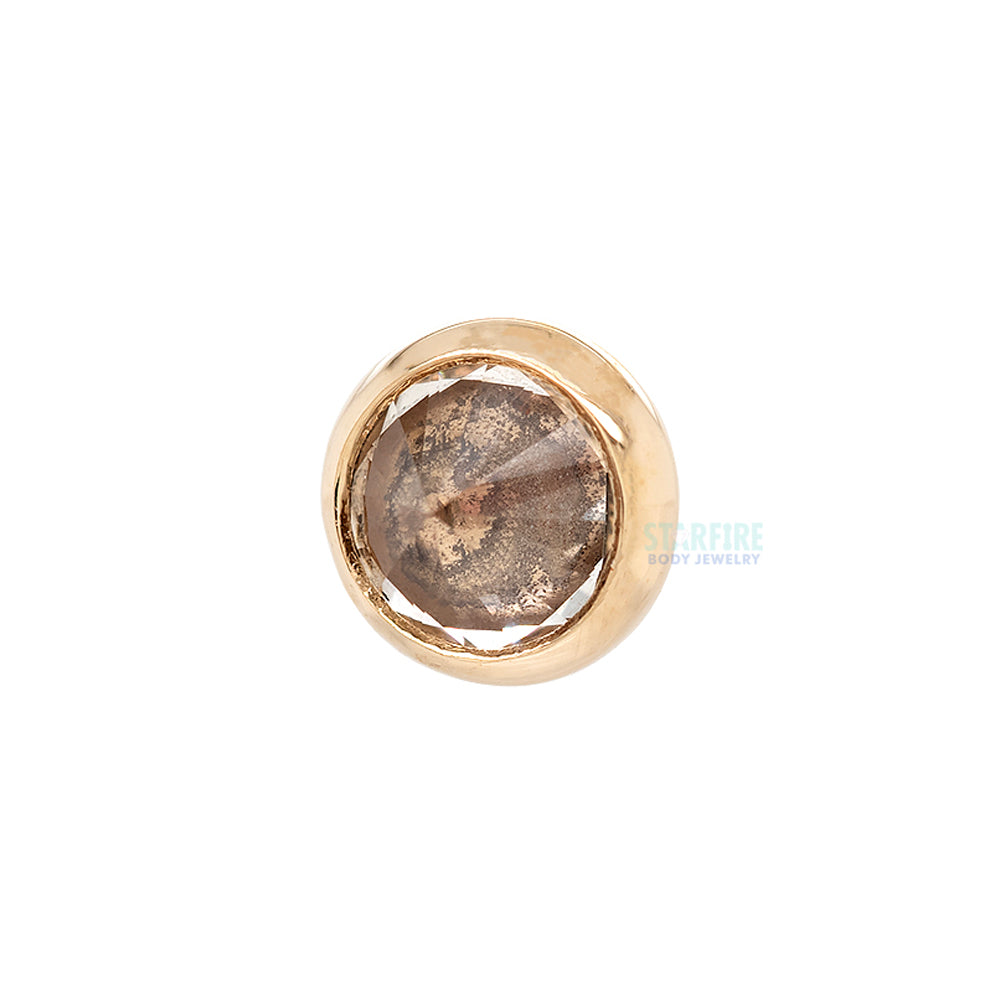 threadless: Bezel-Set End in Gold with Reverse Set White Sapphire