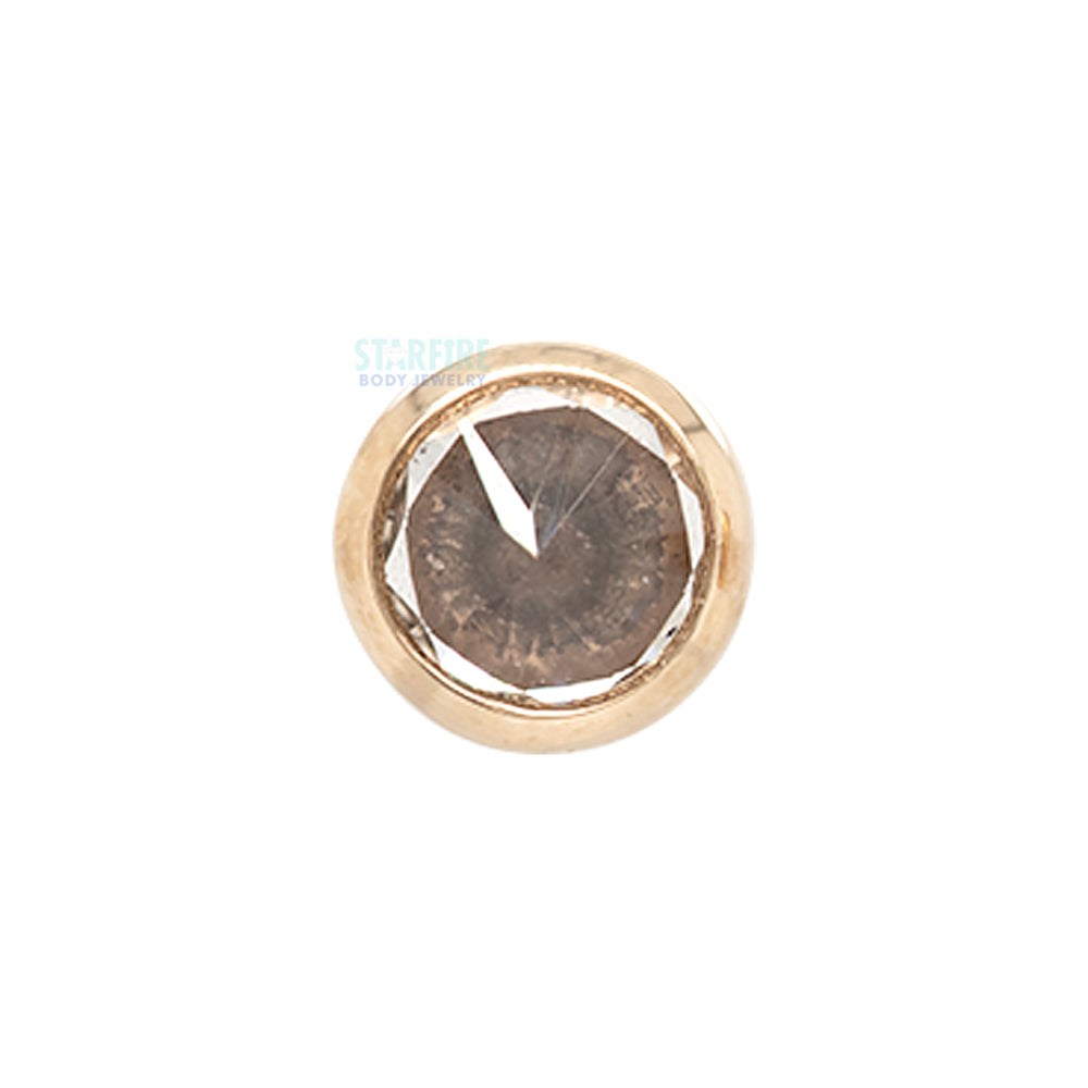 threadless: Bezel-Set End in Gold with Reverse Set White Sapphire