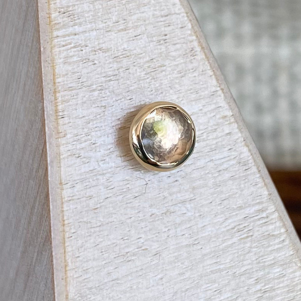 threadless: Bezel-Set End in Gold with Rose Cut Quartz
