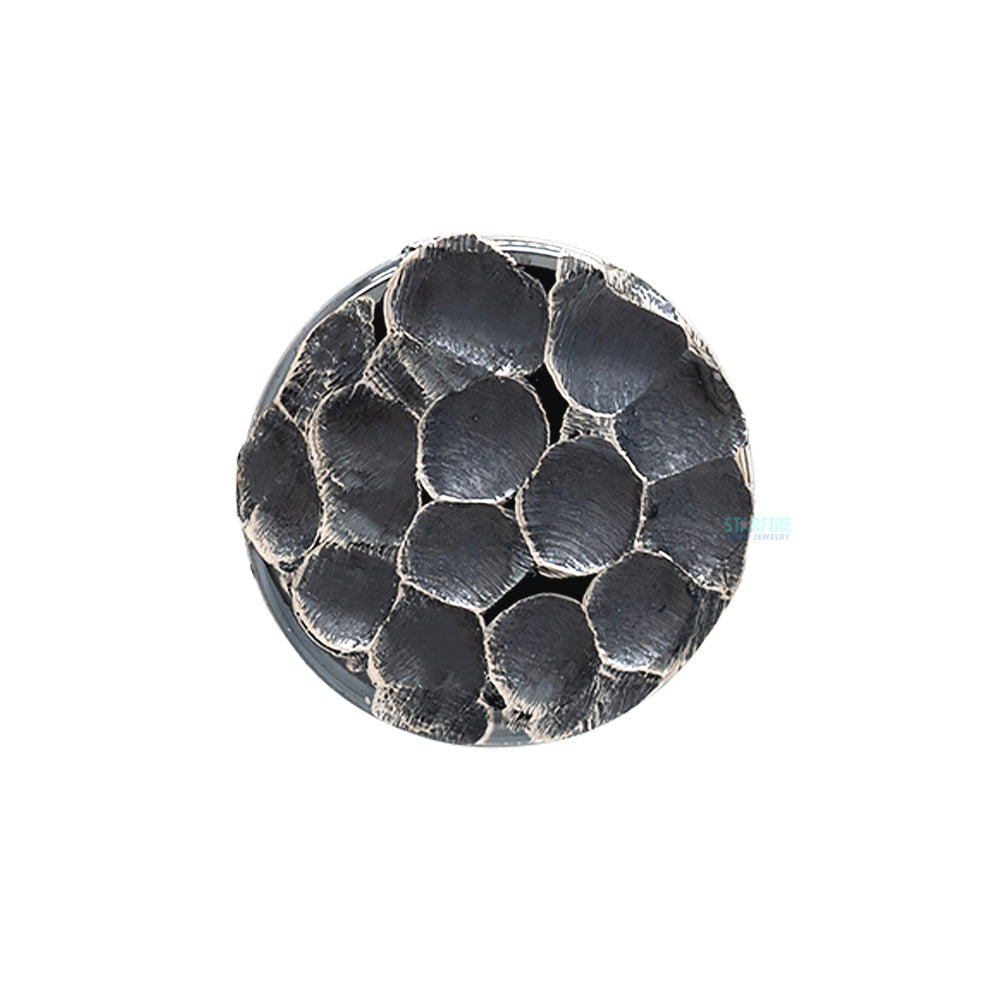 Hammered Disk Threaded End in Black Niobium
