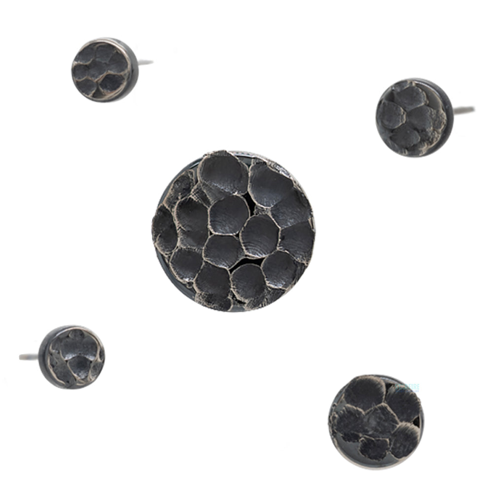 threadless: Hammered Disk End in Black Niobium