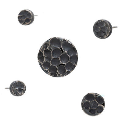 threadless: Hammered Disk End in Black Niobium