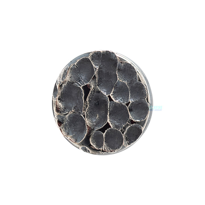 threadless: Hammered Disk End in Black Niobium
