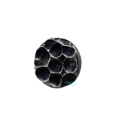 threadless: Hammered Disk End in Black Niobium
