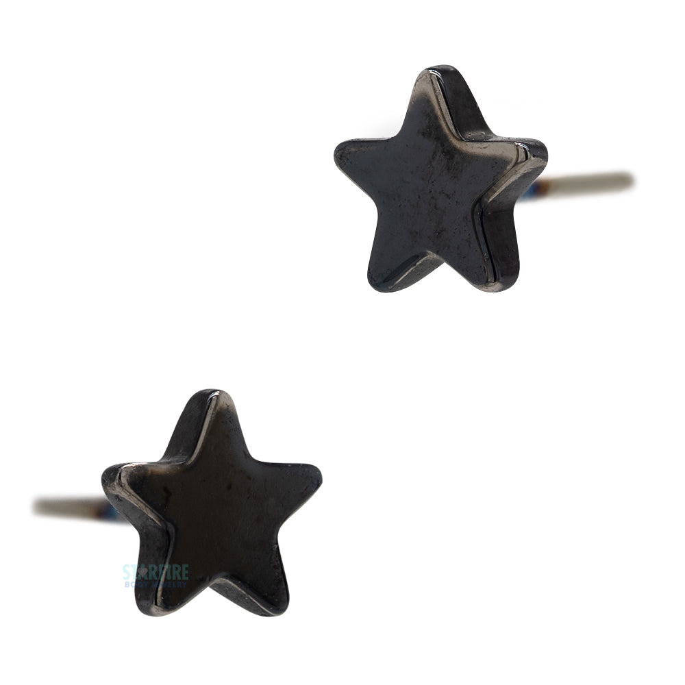 threadless: High Polish Star End in Black Niobium
