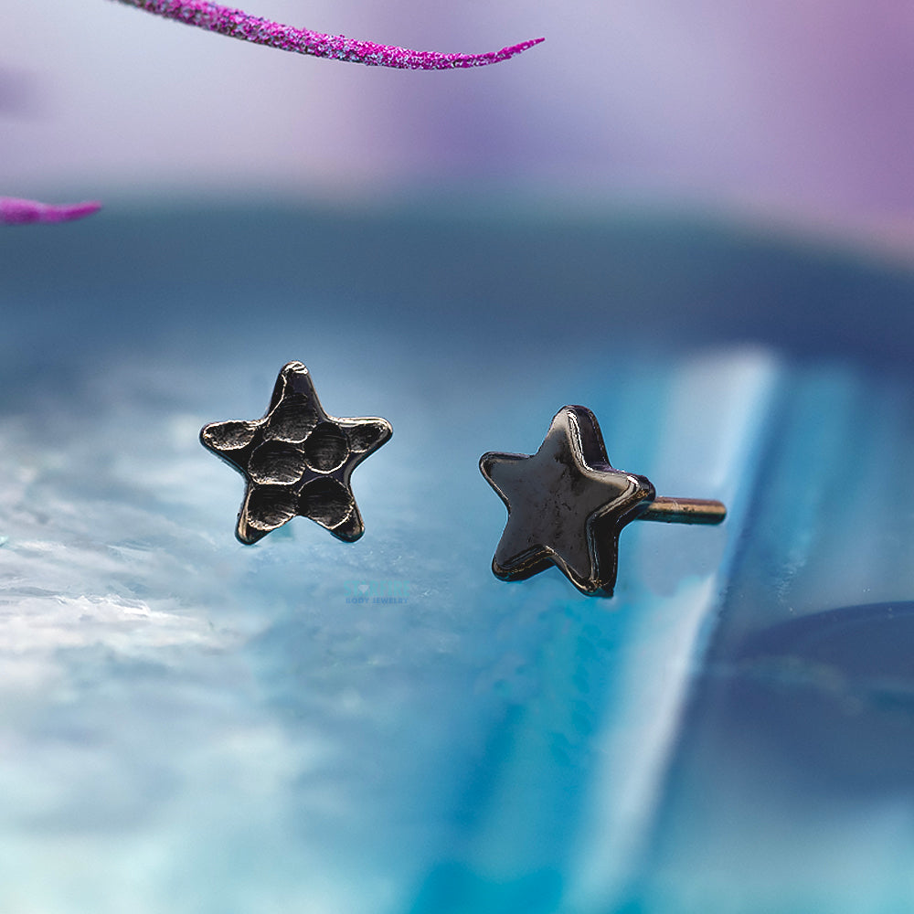 threadless: Hammered Star End in Black Niobium