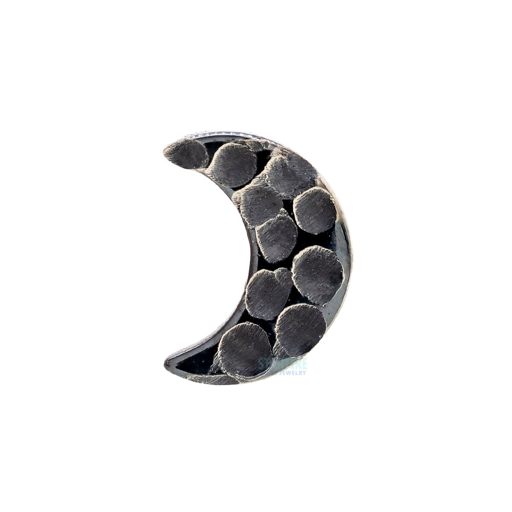 threadless: Hammered Crescent Moon End in Black Niobium