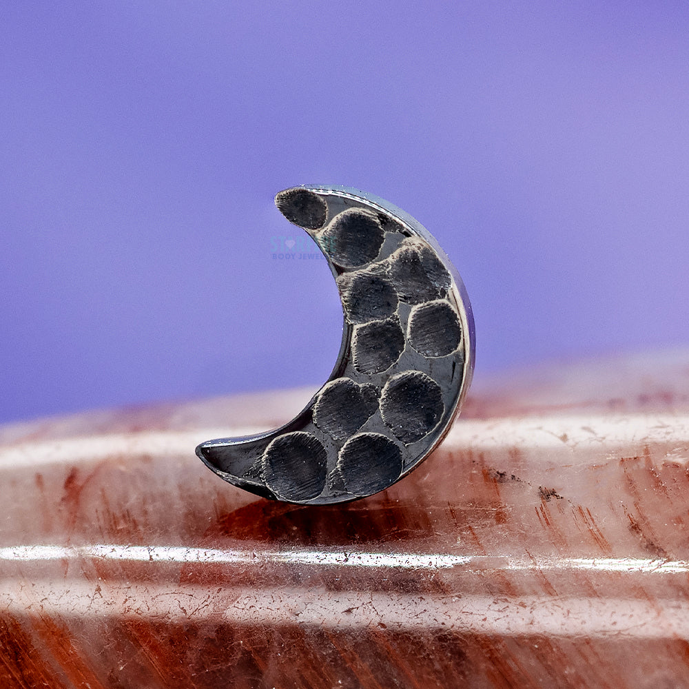 threadless: Hammered Crescent Moon End in Black Niobium