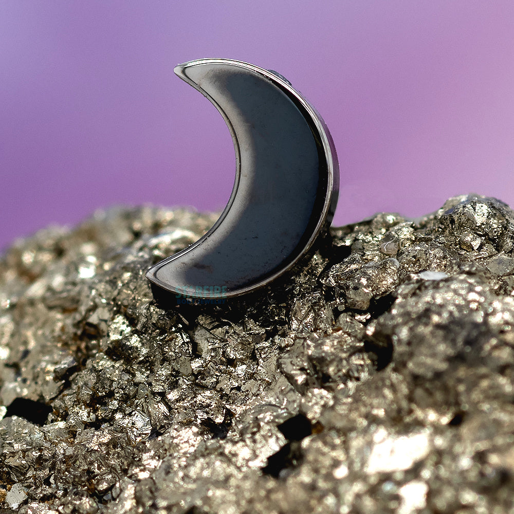 threadless: High Polish Crescent Moon End in Black Niobium