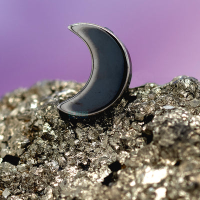 threadless: High Polish Crescent Moon End in Black Niobium