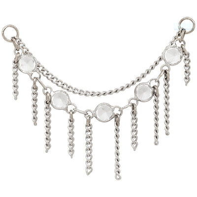"Over the Topaz" Chain Attachment in Gold with White Topaz