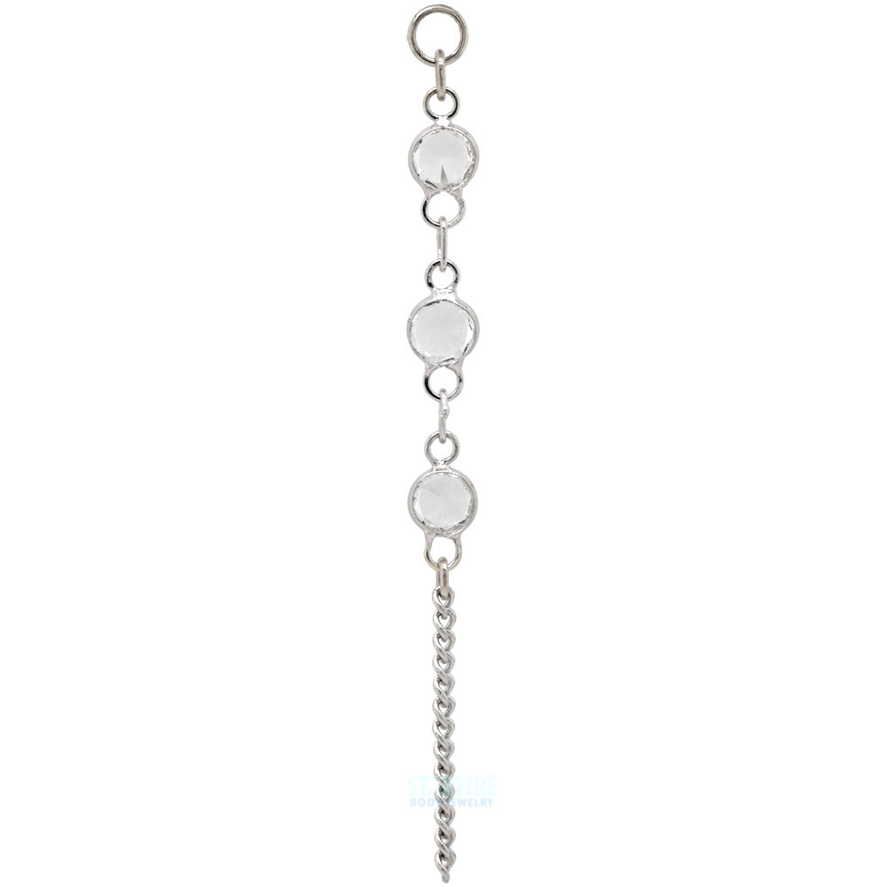 "Over the Topaz" Chain Charm in Gold with White Topaz