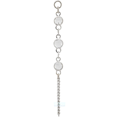 "Over the Topaz" Chain Charm in Gold with White Topaz