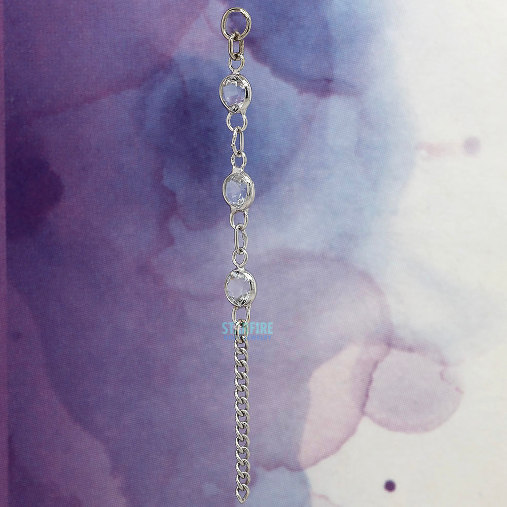 "Over the Topaz" Chain Charm in Gold with White Topaz