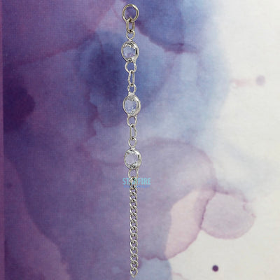 "Over the Topaz" Chain Charm in Gold with White Topaz
