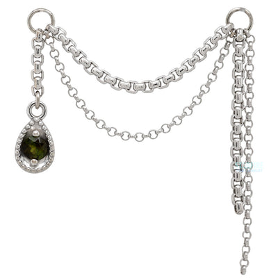 "Money Moves" Chain Attachment in Gold with Green Sapphire