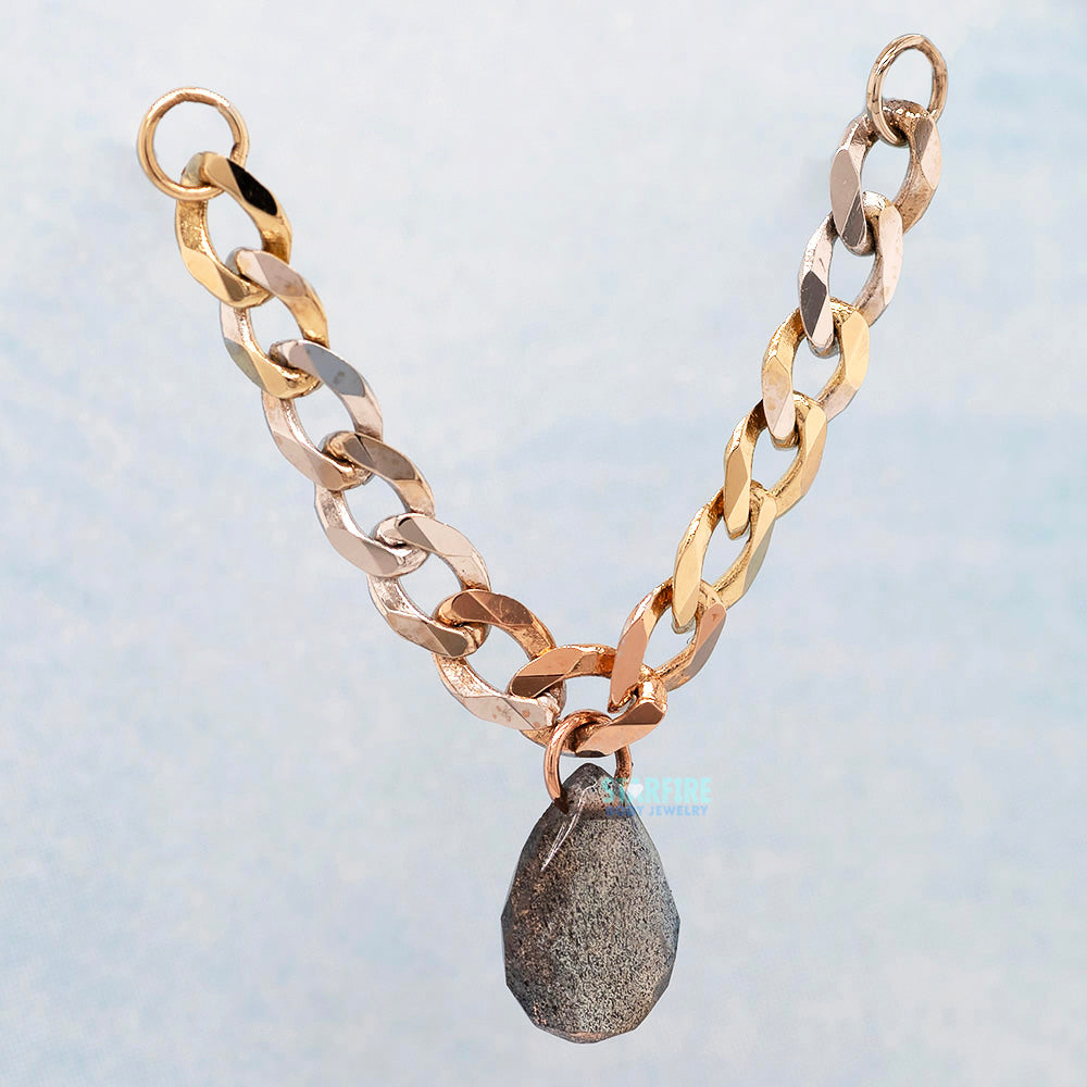 "Locked Labradorite" Chain Attachment in Gold