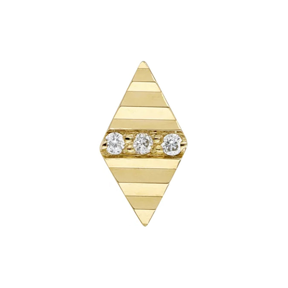 threadless: Accordion "Venus Mini" End in Gold with Diamonds