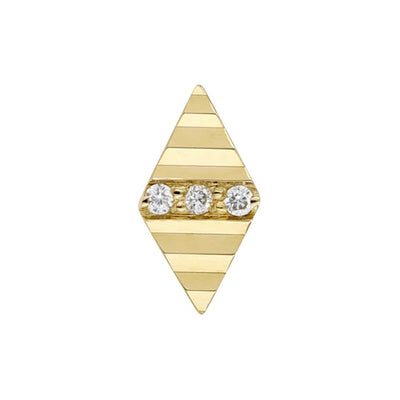 threadless: Accordion "Venus Mini" End in Gold with Diamonds