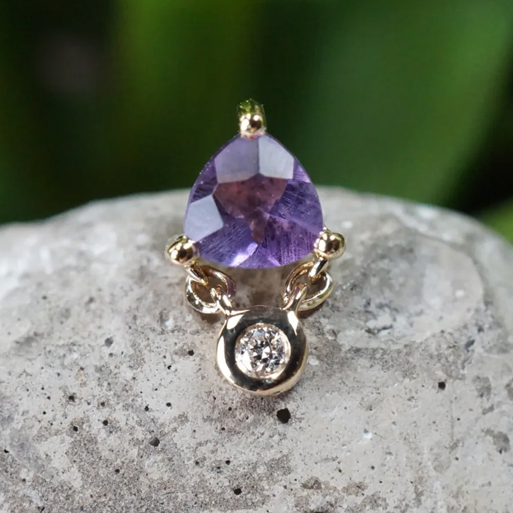 threadless: "Olivia" End in Gold with Genuine Gemstones