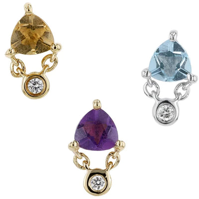 threadless: "Olivia" End in Gold with Genuine Gemstones
