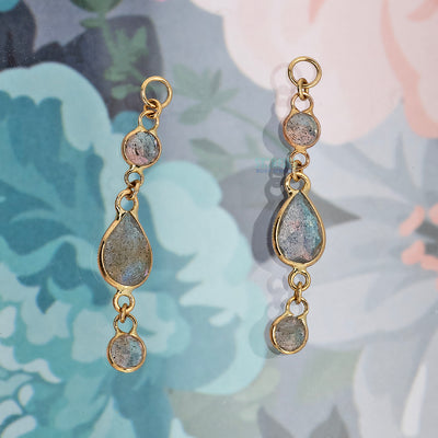 "Who's Drip" Chain Charm in Gold with Gemstones