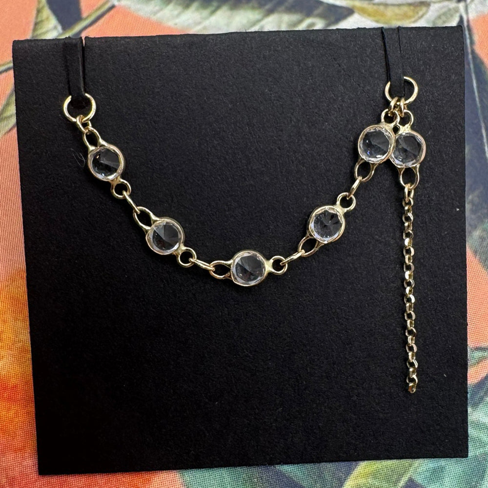 "When All Else Fails" Chain Attachment in Gold with Gemstones