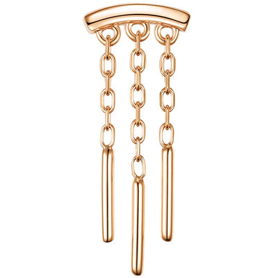 threadless: "Triple Wind Chime" Hidden Helix End with Chains in Gold