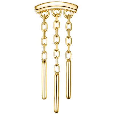 threadless: "Triple Wind Chime" Hidden Helix End with Chains in Gold