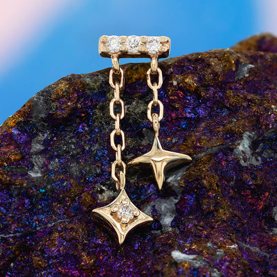 threadless: "Cosmo" End with Chains in Gold with Diamonds