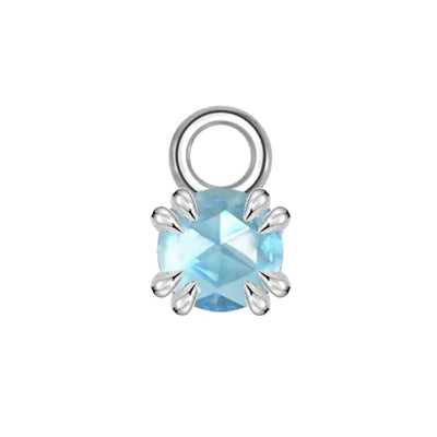 Rose Cut Genuine Gemstone Charm in Gold