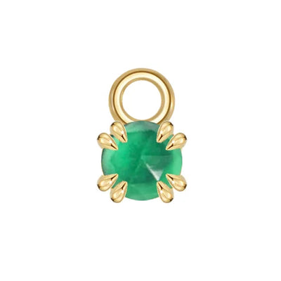 Rose Cut Genuine Gemstone Charm in Gold