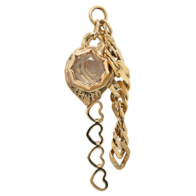 "Ain't No Sunshine" Chain Charm in Gold with Oregon Sunstone