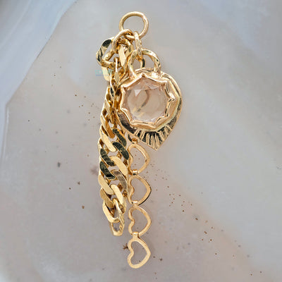 "Ain't No Sunshine" Chain Charm in Gold with Oregon Sunstone
