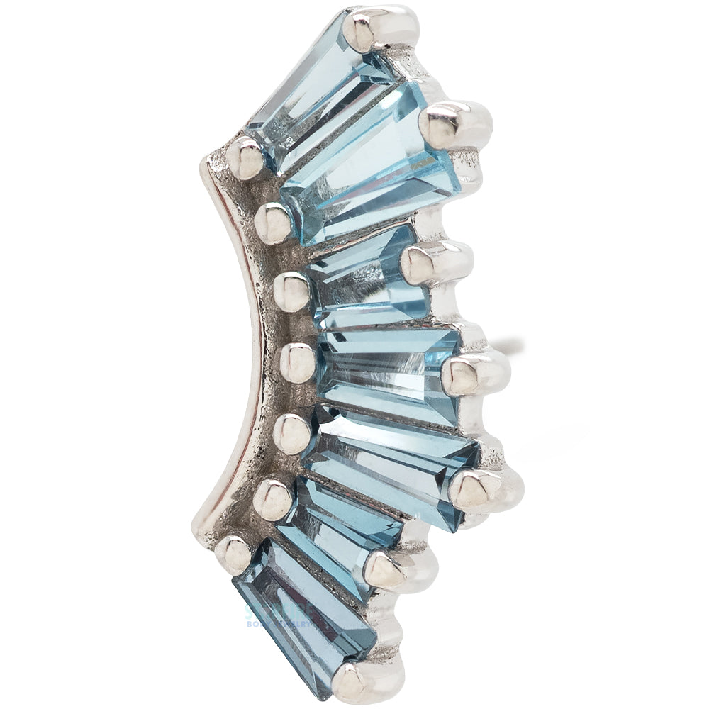 threadless: "Enlighten" End in Gold with Ombre Blue Topaz