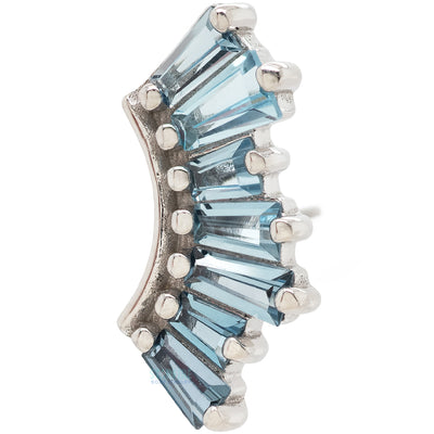 threadless: "Enlighten" End in Gold with Ombre Blue Topaz