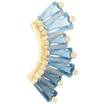 threadless: "Enlighten" End in Gold with Ombre Blue Topaz