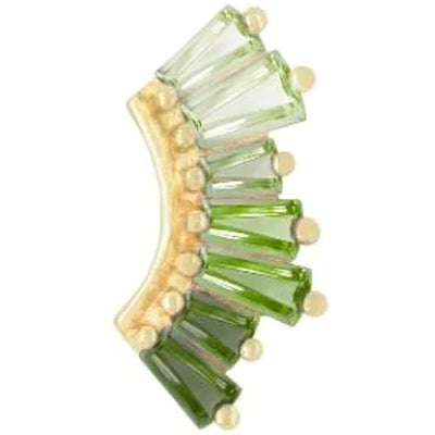 threadless: "Enlighten" End in Gold with Ombre Green Tourmaline & Peridot
