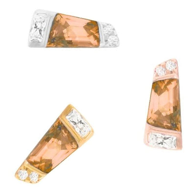 threadless: "Saboteur" End in Gold with Orange Garnet & CZ's